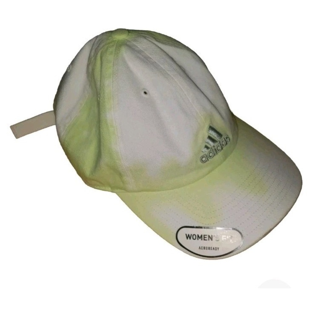 Adidas Women's Aeroready StrapBack‎ Hat Relaxed White/Lime Green Tie-Dye NWT $26
